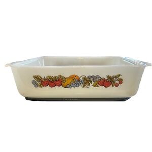 Lovely‎ Fire King Natures Bounty 9"square Bake Pan. Wear To 2 Corners